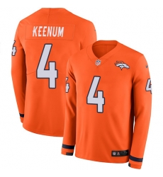 Nike Broncos #4 Case Keenum Orange Team Color Men Stitched NFL Limited Therma Long Sleeve Jersey Nike Broncos #4 Case Keenum Orange Team Color Men Stitched NFL Limited Therma Long Sleeve Jersey