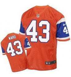 Nike Broncos #43 T J Ward Orange Throwback Mens Stitched NFL Elite Jersey Nike Broncos #43 T J Ward Orange Throwback Mens Stitched NFL Elite Jersey