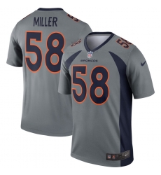 Nike Broncos 58 Von Miller Gray Inverted Legend Jersey Nike Broncos 58 Von Miller Gray Inverted Legend Jersey
