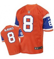 Nike Broncos #8 Brandon McManus Orange Throwback Mens Stitched NFL Elite Jersey Nike Broncos #8 Brandon McManus Orange Throwback Mens Stitched NFL Elite Jersey