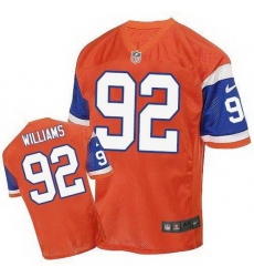 Nike Broncos #92 Sylvester Williams Orange Throwback Mens Stitched NFL Elite Jersey Nike Broncos #92 Sylvester Williams Orange Throwback Mens Stitched NFL Elite Jersey