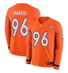 Nike Broncos 96 Shelby Harris Orange Team Color Men Stitched NFL Limited Therma Long Sleeve Jersey Nike Broncos 96 Shelby Harris Orange Team Color Men Stitched NFL Limited Therma Long Sleeve Jersey