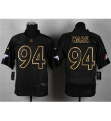 Nike Denver Broncos 94 DeMarcus Ware black Elite gold lettering fashion NFL Jersey Nike Denver Broncos 94 DeMarcus Ware black Elite gold lettering fashion NFL Jersey
