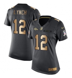 Nike Broncos #12 Paxton Lynch Black Womens Stitched NFL Limited Gold Salute to Service Jersey Nike Broncos #12 Paxton Lynch Black Womens Stitched NFL Limited Gold Salute to Service Jersey