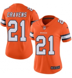 Nike Broncos #21 Su a Cravens Orange Womens Stitched NFL Limited Rush Jersey Nike Broncos #21 Su a Cravens Orange Womens Stitched NFL Limited Rush Jersey