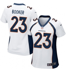 Nike Broncos #23 Devontae Booker White Womens Stitched NFL New Elite Jersey Nike Broncos #23 Devontae Booker White Womens Stitched NFL New Elite Jersey