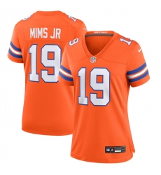 Women Denver Broncos 19 Marvin Mims Jr Orange Mile High Collection 1977 Throwback Stitched Jersey Women Denver Broncos 19 Marvin Mims Jr Orange Mile High Collection 1977 Throwback Stitched Jersey