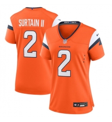 Women Denver Broncos 2 Pat Surtain II Orange 2024 Stitched Jersey Women Denver Broncos 2 Pat Surtain II Orange 2024 Stitched Jersey