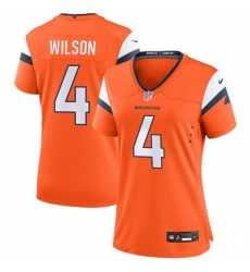Women Denver Broncos 4 Zach Wilson Orange 2024 Stitched Jersey Women Denver Broncos 4 Zach Wilson Orange 2024 Stitched Jersey
