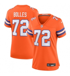 Women Denver Broncos 72 Garrett Bolles Orange Mile High Collection 1977 Throwback Stitched Jersey Women Denver Broncos 72 Garrett Bolles Orange Mile High Collection 1977 Throwback Stitched Jersey