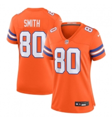 Women Denver Broncos 80 Rod Smith Orange Mile High Collection 1977 Throwback Stitched Jersey Women Denver Broncos 80 Rod Smith Orange Mile High Collection 1977 Throwback Stitched Jersey