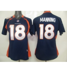 Women Nike Denver Broncos 18# Manning Blue Jersey Women Nike Denver Broncos 18# Manning Blue Jersey