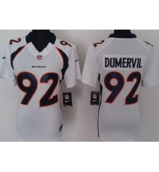 Women Nike Denver Broncos 92# Elvis Dumervil White Nike NFL Jerseys Women Nike Denver Broncos 92# Elvis Dumervil White Nike NFL Jerseys