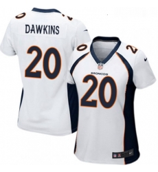Womens Nike Denver Broncos 20 Brian Dawkins Game White NFL Jersey Womens Nike Denver Broncos 20 Brian Dawkins Game White NFL Jersey
