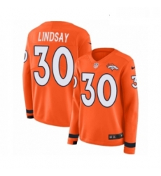 Womens Nike Denver Broncos 30 Phillip Lindsay Limited Orange Therma Long Sleeve NFL Jersey Womens Nike Denver Broncos 30 Phillip Lindsay Limited Orange Therma Long Sleeve NFL Jersey