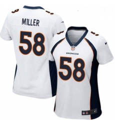 Womens Nike Denver Broncos 58 Von Miller Game White NFL Jersey Womens Nike Denver Broncos 58 Von Miller Game White NFL Jersey
