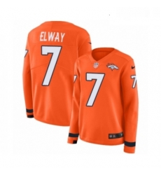 Womens Nike Denver Broncos 7 John Elway Limited Orange Therma Long Sleeve NFL Jersey Womens Nike Denver Broncos 7 John Elway Limited Orange Therma Long Sleeve NFL Jersey