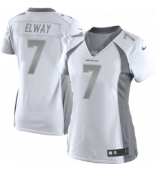 Womens Nike Denver Broncos 7 John Elway Limited White Platinum NFL Jersey Womens Nike Denver Broncos 7 John Elway Limited White Platinum NFL Jersey