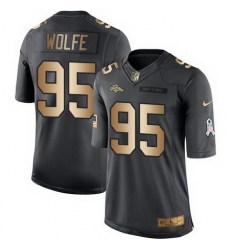 Nike Broncos #95 Derek Wolfe Black Youth Stitched NFL Limited Gold Salute to Service Jersey Nike Broncos #95 Derek Wolfe Black Youth Stitched NFL Limited Gold Salute to Service Jersey