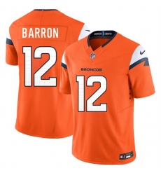 Youth Denver Broncos 12 Jahdae Barron Orange 2025 Draft F U S E  Vapor Limited Stitched Football Jersey