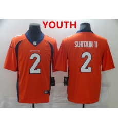 Youth Denver Broncos 2 Surtain II Orange Nike Vapor Untouchable Limited 2021 NFL Jersey Youth Denver Broncos 2 Surtain II Orange Nike Vapor Untouchable Limited 2021 NFL Jersey