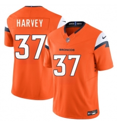 Youth Denver Broncos 37 RJ Harvey Orange 2025 Draft F U S E  Vapor Limited Stitched Football Jersey