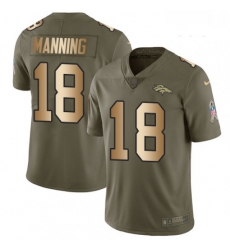Youth Nike Denver Broncos 18 Peyton Manning Limited OliveGold 2017 Salute to Service NFL Jersey