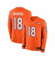 Youth Nike Denver Broncos 18 Peyton Manning Limited Orange Therma Long Sleeve NFL Jersey Youth Nike Denver Broncos 18 Peyton Manning Limited Orange Therma Long Sleeve NFL Jersey