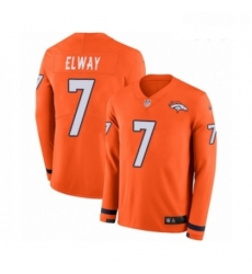 Youth Nike Denver Broncos 7 John Elway Limited Orange Therma Long Sleeve NFL Jersey Youth Nike Denver Broncos 7 John Elway Limited Orange Therma Long Sleeve NFL Jersey