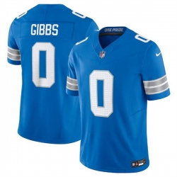Men Detroit Lions 0 Jahymr Gibbs Blue 2025 F U S E  Vapor Limited Stitched Jersey