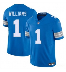 Men Detroit Lions 1 Jameson Williams Blue 2025 F U S E Vapor Limited Stitched Jersey Men Detroit Lions 1 Jameson Williams Blue 2025 F U S E Vapor Limited Stitched Jersey