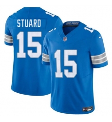 Men Detroit Lions 15 Grant Stuard Blue 2025 F U S E Vapor Limited Stitched Jersey Men Detroit Lions 15 Grant Stuard Blue 2025 F U S E Vapor Limited Stitched Jersey