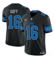 Men Detroit Lions 16 Jared Goff Black 2024 F U S E With 4 Star C Patch 2nd Alternate Vapor Limited Stitched Jersey Men Detroit Lions 16 Jared Goff Black 2024 F U S E With 4 Star C Patch 2nd Alternate Vapor Limited Stitched Jersey