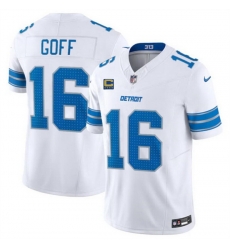 Men Detroit Lions 16 Jared Goff White 2024 F U S E With 4 Star C Patch Vapor Limited Stitched Jersey Men Detroit Lions 16 Jared Goff White 2024 F U S E With 4 Star C Patch Vapor Limited Stitched Jersey