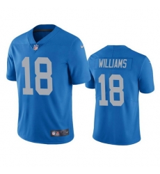 Men Detroit Lions 18 Jameson Williams Blue Vapor Untouchable Limited Stitched Jersey Men Detroit Lions 18 Jameson Williams Blue Vapor Untouchable Limited Stitched Jersey