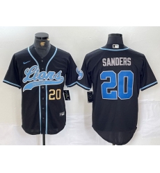 Men Detroit Lions 20 Barry Sanders Black Cool Base Stitched Baseball Jersey 1 Men Detroit Lions 20 Barry Sanders Black Cool Base Stitched Baseball Jersey 1