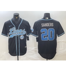 Men Detroit Lions 20 Barry Sanders Black Cool Base Stitched Baseball Jersey Men Detroit Lions 20 Barry Sanders Black Cool Base Stitched Baseball Jersey