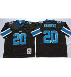 Men Detroit Lions 20 Barry Sanders Black M&N Throwback Jersey Men Detroit Lions 20 Barry Sanders Black M&N Throwback Jersey