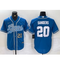 Men Detroit Lions 20 Barry Sanders Blue Cool Base Stitched Baseball Jersey 1 Men Detroit Lions 20 Barry Sanders Blue Cool Base Stitched Baseball Jersey 1