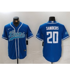 Men Detroit Lions 20 Barry Sanders Blue Cool Base Stitched Baseball Jersey Men Detroit Lions 20 Barry Sanders Blue Cool Base Stitched Baseball Jersey