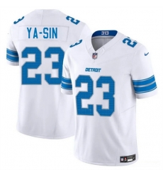 Men Detroit Lions 23 Rock Ya Sin White 2025 F U S E  Vapor Limited Stitched Jersey