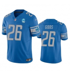 Men Detroit Lions 26 Jahmyr Gibbs Blue 2023 F U S E 90th Anniversary Vapor Untouchable Limited Stitched Jersey Men Detroit Lions 26 Jahmyr Gibbs Blue 2023 F U S E 90th Anniversary Vapor Untouchable Limited Stitched Jersey