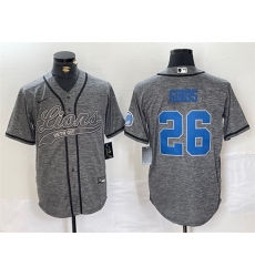 Men Detroit Lions 26 Jahmyr Gibbs Grey Cool Base Stitched Baseball JerseyS Men Detroit Lions 26 Jahmyr Gibbs Grey Cool Base Stitched Baseball JerseyS