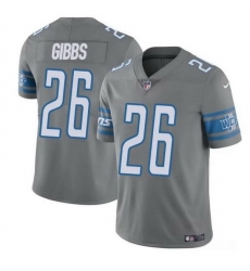 Men Detroit Lions 26 Jahmyr Gibbs Grey Vapor Untouchable Limited Stitched Jersey Men Detroit Lions 26 Jahmyr Gibbs Grey Vapor Untouchable Limited Stitched Jersey