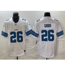 Men Detroit Lions 26 Jahmyr Gibbs White 2024 F U S E Vapor Limited Stitched Jersey Men Detroit Lions 26 Jahmyr Gibbs White 2024 F U S E Vapor Limited Stitched Jersey