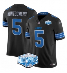 Men Detroit Lions 5 David Montgomery Black 2024 NFC North Champions F U S E Vapor Limited Stitched Jersey Men Detroit Lions 5 David Montgomery Black 2024 NFC North Champions F U S E Vapor Limited Stitched Jersey