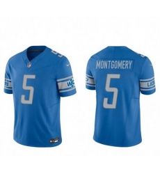 Men Detroit Lions 5 David Montgomery Blue 2023 F U S E Vapor Untouchable Limited Stitched Jersey Men Detroit Lions 5 David Montgomery Blue 2023 F U S E Vapor Untouchable Limited Stitched Jersey