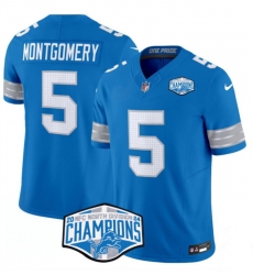 Men Detroit Lions 5 David Montgomery Blue 2024 NFC North Champions F U S E Vapor Limited Stitched Jersey Men Detroit Lions 5 David Montgomery Blue 2024 NFC North Champions F U S E Vapor Limited Stitched Jersey