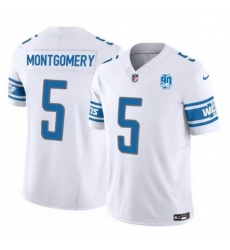 Men Detroit Lions 5 David Montgomery White 2023 F U S E 90th Anniversary Vapor Untouchable Limited Stitched Jersey Men Detroit Lions 5 David Montgomery White 2023 F U S E 90th Anniversary Vapor Untouchable Limited Stitched Jersey