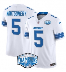 Men Detroit Lions 5 David Montgomery White 2024 NFC North Champions F U S E Vapor Limited Stitched Jersey Men Detroit Lions 5 David Montgomery White 2024 NFC North Champions F U S E Vapor Limited Stitched Jersey